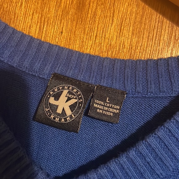 •J.KHAKIS•LITTLE BOYS SIZE LARGE BLUE COLORFUL DIAMOND PRINT SWEATER VEST - Picture 3 of 6